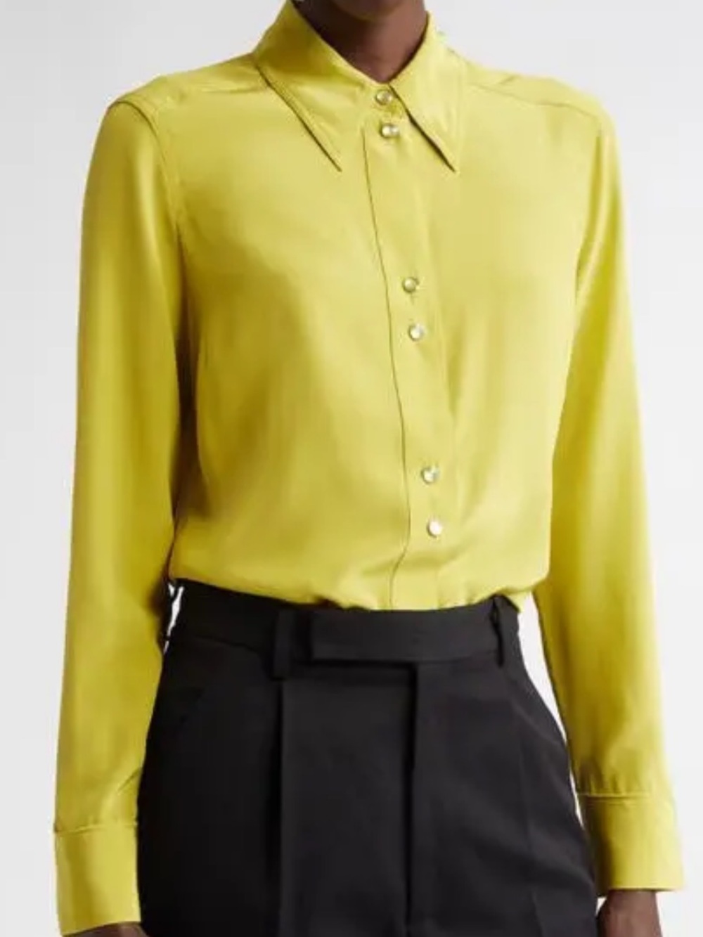 ST. JOHN Silk Long Sleeve Blouse